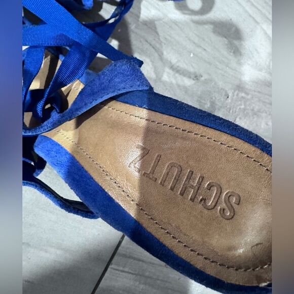 Schultz Blue Wedge Sandals - Picture 4 of 4